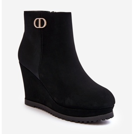 WJ2 Dámské kotníkové boty na klínku s malým zdobením, černá Bertolina 1