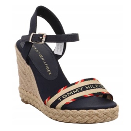Tommy Hilfiger Corporate Webbing Sandály na vysokém klínu W FW0FW06295 modrý 1