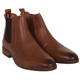 Tommy Hilfiger Essential Hilfiger Lth Chelsea M boty FM0FM04182 hnědý 1