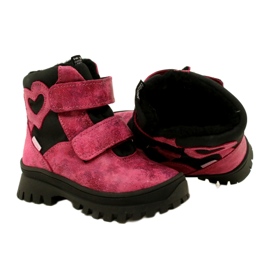 Dívčí kožené sněhové boty vodotěsné boty Te-Por Mazurek 1351 Pink růžový 5
