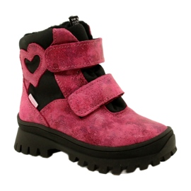 Dívčí kožené sněhové boty vodotěsné boty Te-Por Mazurek 1351 Pink růžový 1