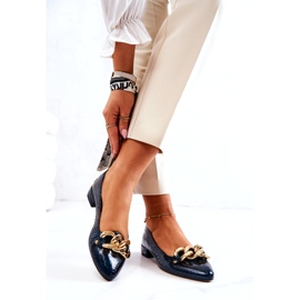 Alberto Violli Kožené Balerínky lakované s řetízkem, zelené zelená 2