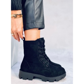 Černé semišové pracovní boty Pansy černá 1