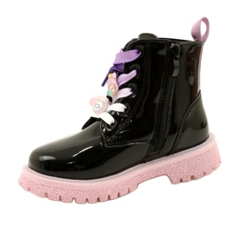 Lakované holínky s ozdobnými sponami Miss 23DZ23-6582 černé černá 2