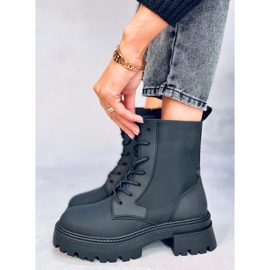 Šněrovací kozačky Tamar Black černá 1 Šněrovací kozačky Tamar Black černá 1