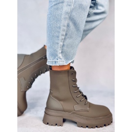 Šněrovací kozačky Tamar Green zelená 1