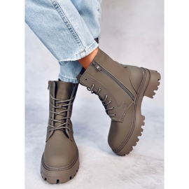 Šněrovací kozačky Tamar Green zelený 2