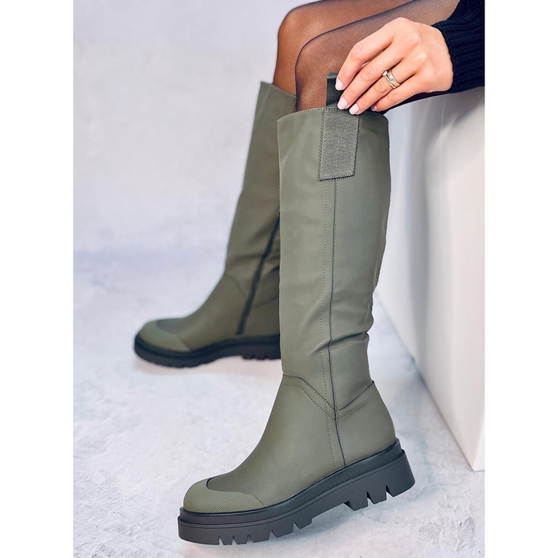 Dámské jezdecké boty Gibbs Army Green zelený 1