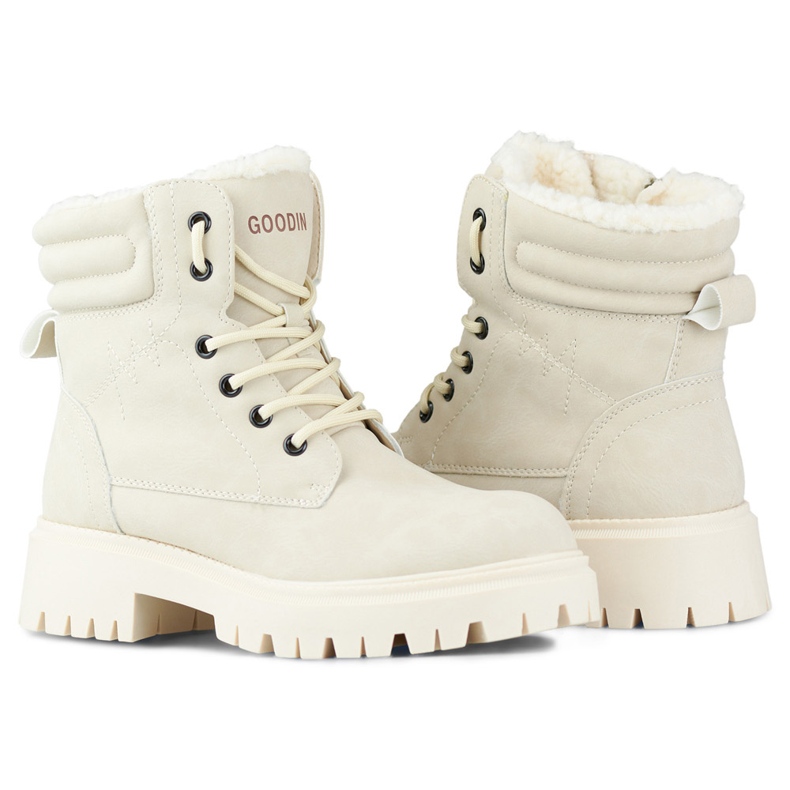 Béžové zateplené dámské turistické boty béžový 1 Béžové zateplené dámské turistické boty béžový 1