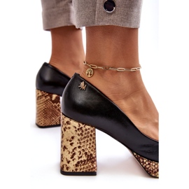 Dámská kožená čerpadla Laura Messi 2599 Black černý 2