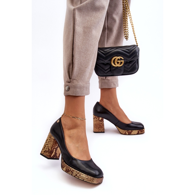 Dámská kožená čerpadla Laura Messi 2599 Black černá 1