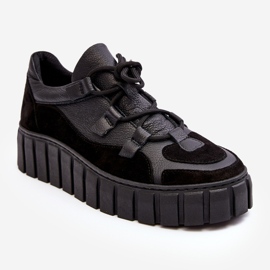 Dámská kožená sportovní obuv na platformě M01/1 Zazoo Black černý 1