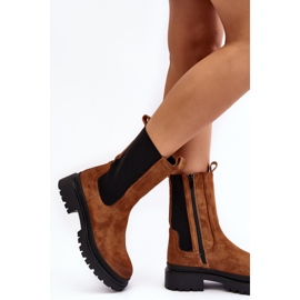 Dámské boty Camel Samil Chelsea se zapínáním na zip hnědý 7