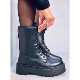 Šněrovací boty na vysoké podrážce Rage Black černý 2