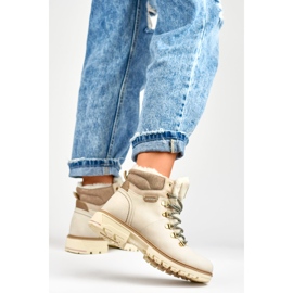 Dámské béžové zateplené kozačky béžový 1 Dámské béžové zateplené kozačky béžový 1