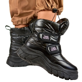 Černé dámské sněhule na suchý zip černý 1