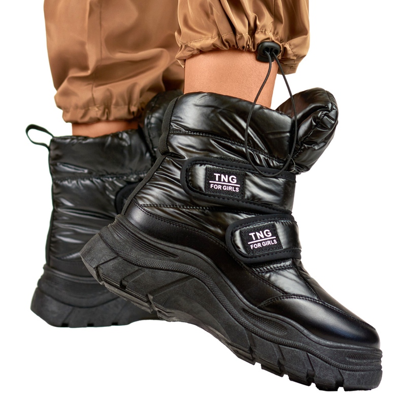 Černé dámské sněhule na suchý zip černá 1 Černé dámské sněhule na suchý zip černá 1