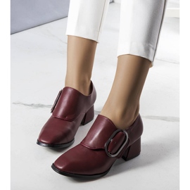 PA1 Kaštanové lodičky na podpatku od Ailani červené 1