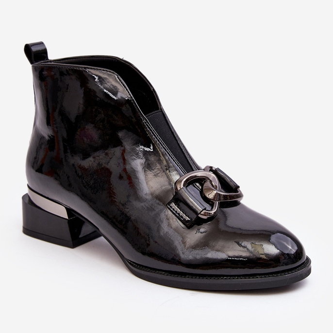 Vinceza Patentované dámské kozačky na nízkém podpatku, zateplené, černé Loos černá 1