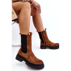 Dámské boty Camel Samil Chelsea se zapínáním na zip hnědý 4