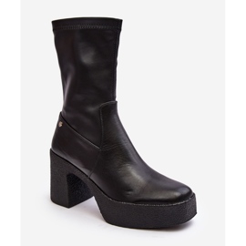 Dámské kožené kotníkové boty GOE MM2N4047 Black černý 2