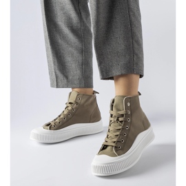 Zelené tenisky na vysoké platformě Guerrino zelený 1