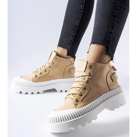 Inna Tmavě béžové tenisky na platformě Grotta béžový 1