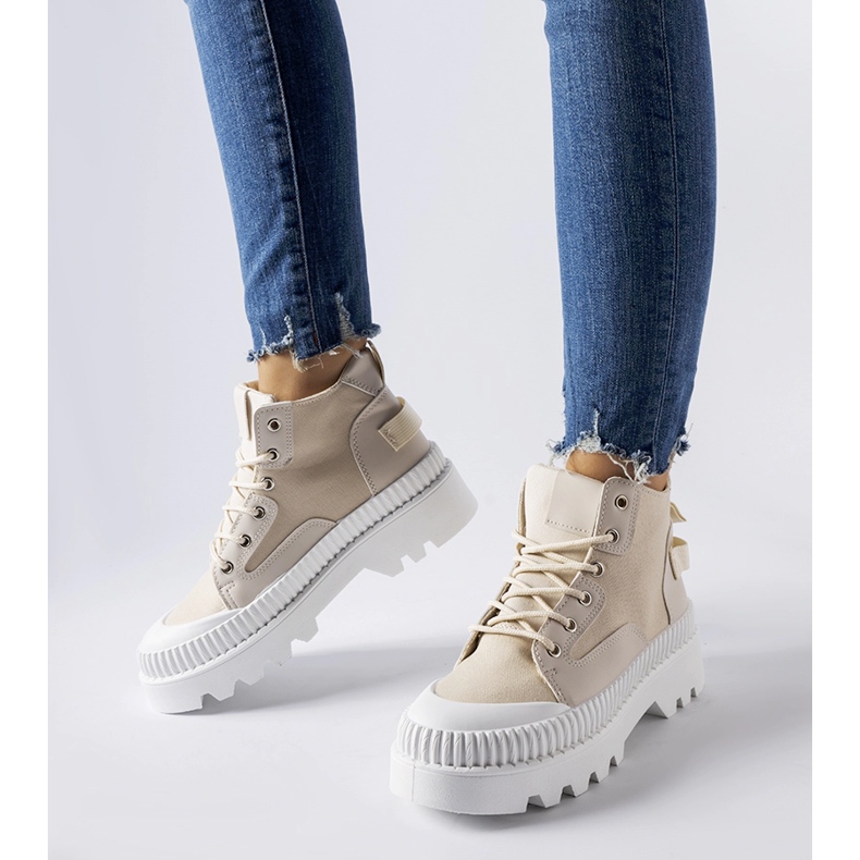 Inna Béžové tenisky na vysoké platformě Grotta béžový 1