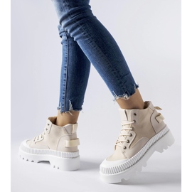 Inna Béžové tenisky na vysoké platformě Grotta béžový 2