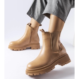 Béžové zateplené klasické kozačky Olmedo béžový 1