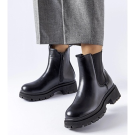 Černé zateplené klasické kozačky Olmedo černá 1 Černé zateplené klasické kozačky Olmedo černá 1