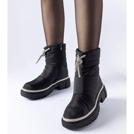 Černé sněhule zdobené zirkony Giusti černý 1