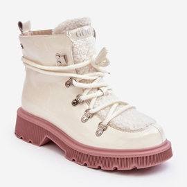 Lakované dámské kotníkové boty Trapper GOE MM2N4083 White bílý 1