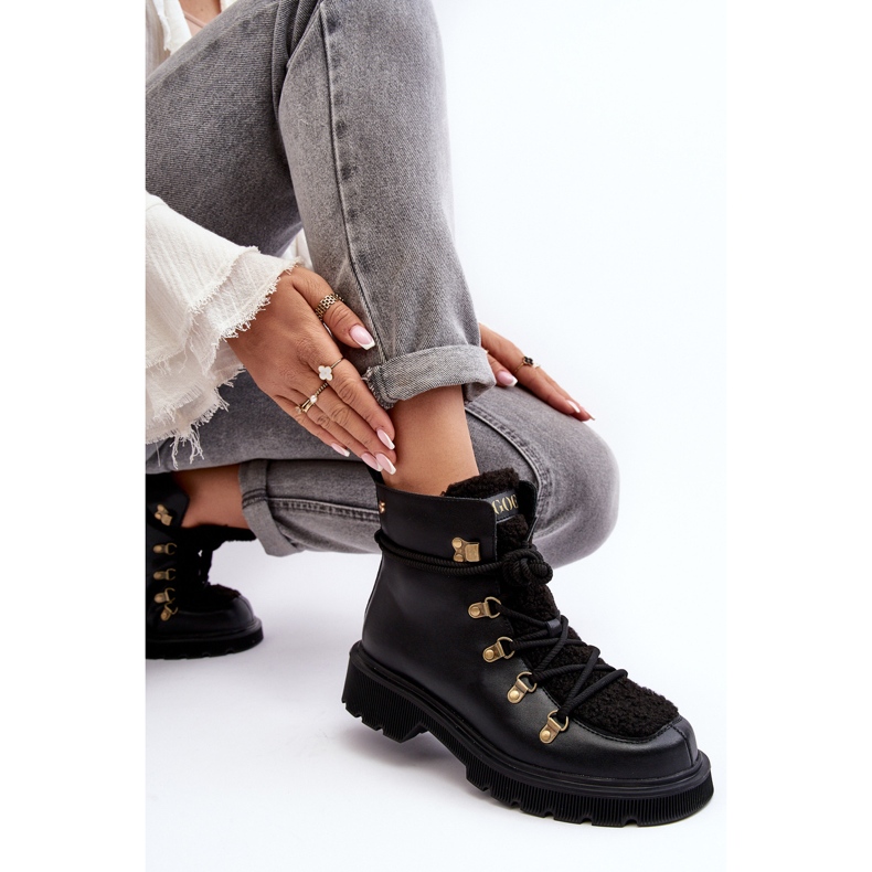 Kožené dámské boty Trapper GOE MM2N4082 Black černý 1
