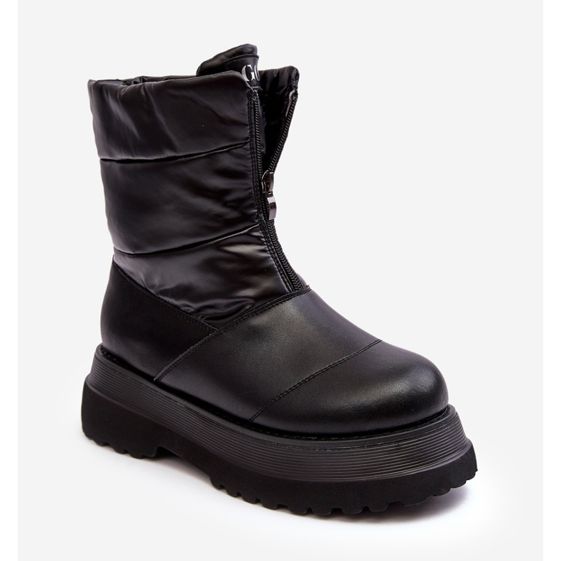 Dámské sněhule na silné podrážce se zipem GOE MM2N4078 černá 1