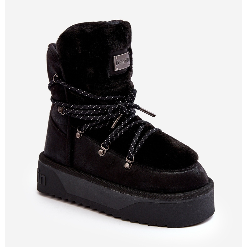 Veganské boty na platformě voděodolné D.Franklin DFSH371008 Black černý 2
