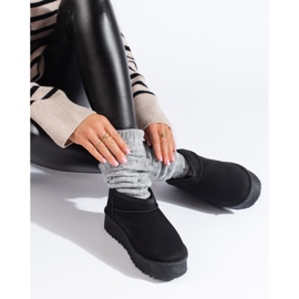 Černé sněhule Shelovet na platformě černý 1