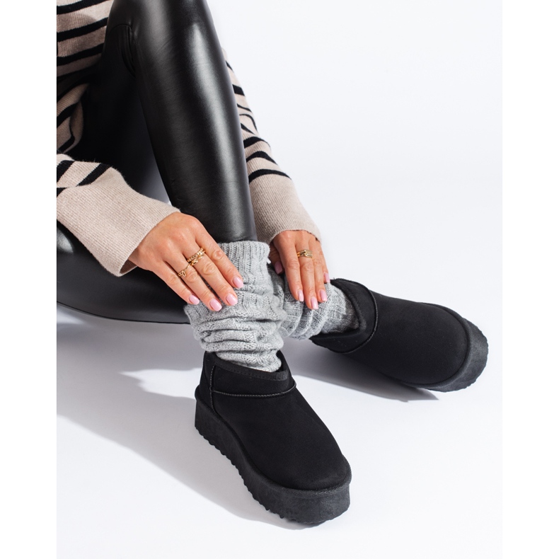 Černé sněhule Shelovet na platformě černý 1