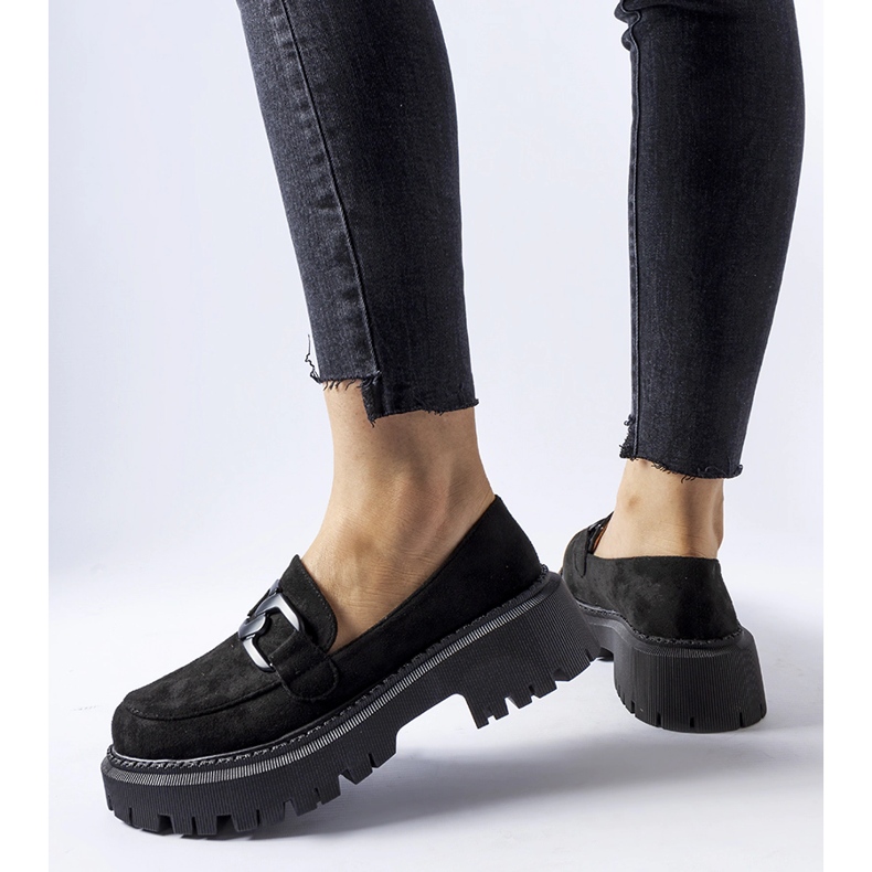 Eko semišové mokasíny Black Worth černá 1