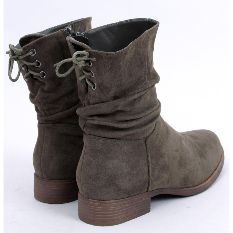 Ploché semišové boty Theda Green zelená 1