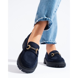 Dámské semišové mokasíny Shelovet v tmavě modré barvě modrý 1