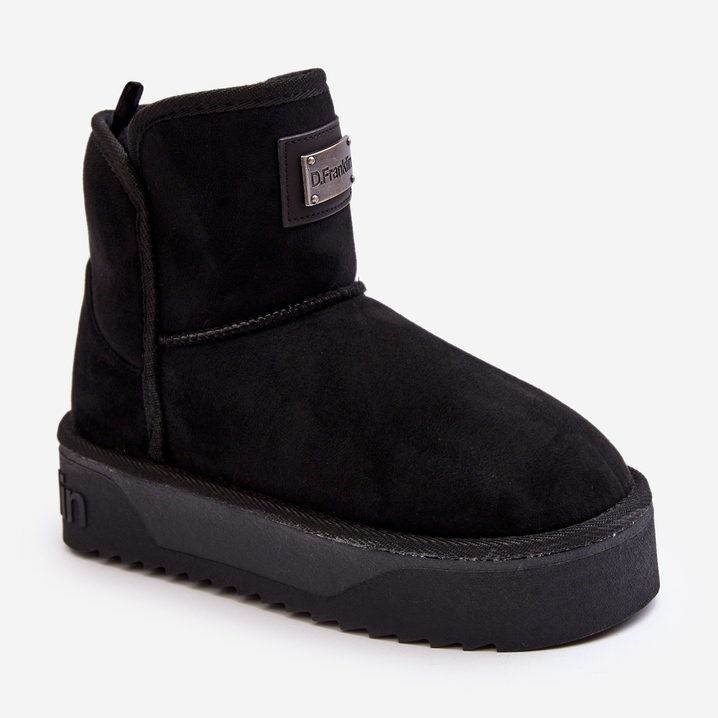 Veganské voděodolné sněhule na platformě D.Franklin DFSH371004 Black černý 2