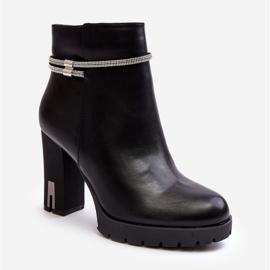 Dámské kotníkové boty se zdobením, černá Carolla 1