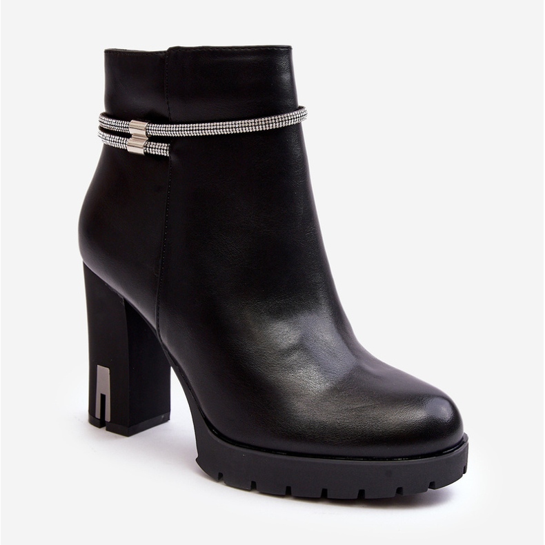 Dámské kotníkové boty se zdobením, černá Carolla 1