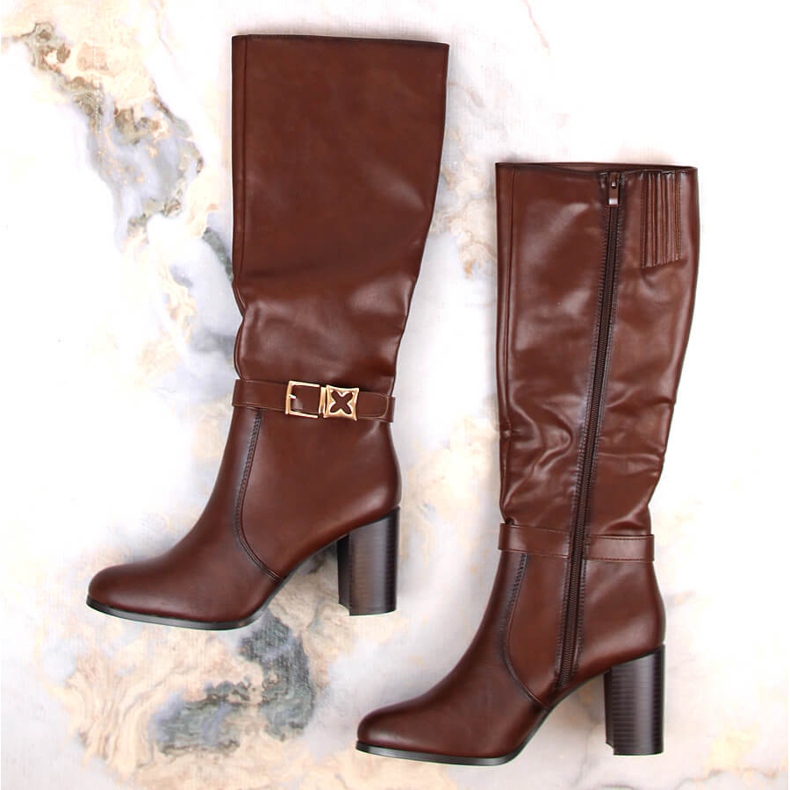 Dámské zateplené hnědé kozačky Sergio Leone KZ103 hnědý 1