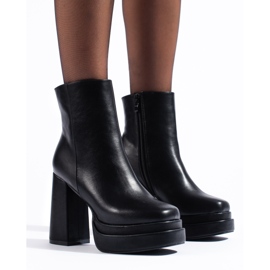 Shelovet černé kotníkové boty na vysokém podpatku černá 1