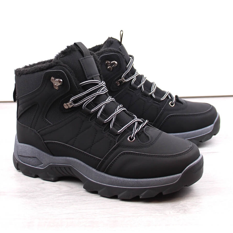 Pánské zateplené zimní vysoké boty černé barvy černá 1