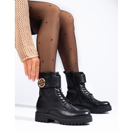 SHELOVET Černé dámské baggy s přezkou černá 1