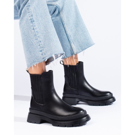 SHELOVET Černé Chelsea boty se silnou podrážkou černá 1