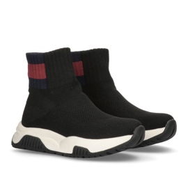 Tommy Hilfiger Sock Sneaker Black W boty T3A9-33007-0702999-999 černá 1 Tommy Hilfiger Sock Sneaker Black W boty T3A9-33007-0702999-999 černá 1